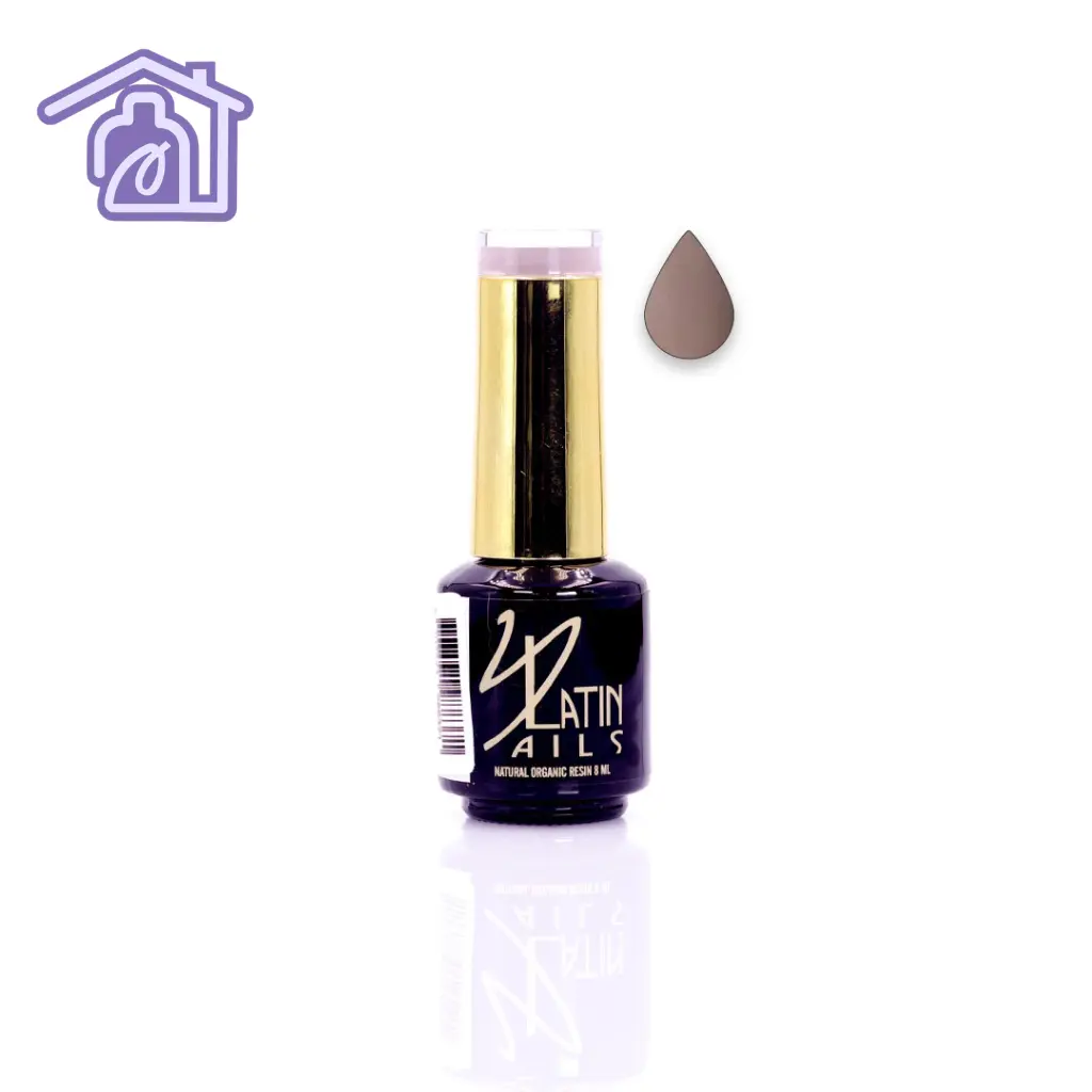 Esmalte gel Latin Nails 8 ml referencia 1599 color malva grisáceo en botella con aplicador para manicure profesional