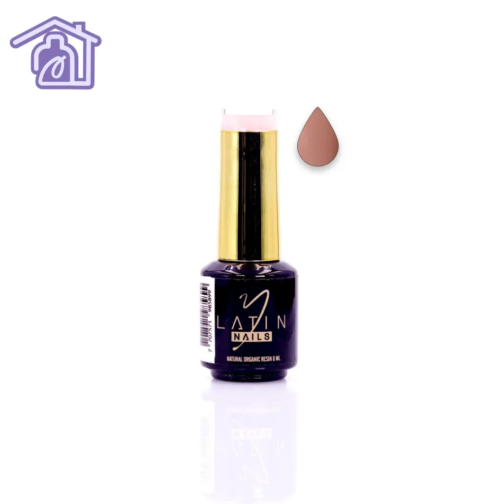 Esmalte gel Latin Nails 8 ml referencia 1425 color nude rosado cálido en botella con aplicador para manicure profesional