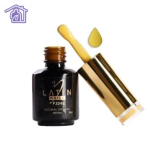 Esmalte gel para uñas 8 ml color dorado mostaza en botella con aplicador para manicure profesional