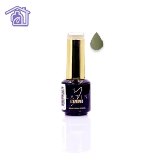 Esmalte gel para uñas 8 ml color verde oliva grisáceo en botella con aplicador para manicure profesional