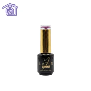 Esmalte gel para uñas 8 ml color lila escarchado en botella con aplicador para manicure profesional