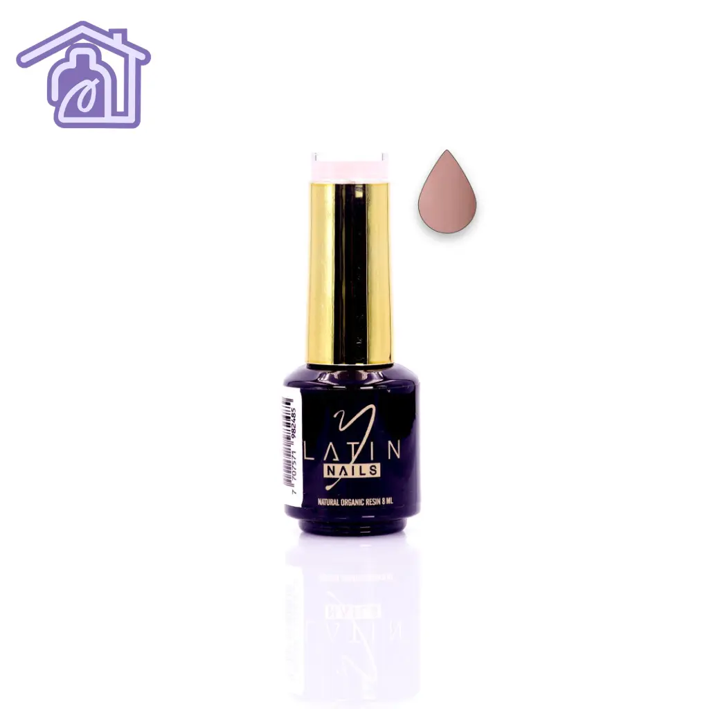 Esmalte gel Latin Nails 8 ml referencia 138 color nude beige rosado claro en botella con aplicador para manicure profesional