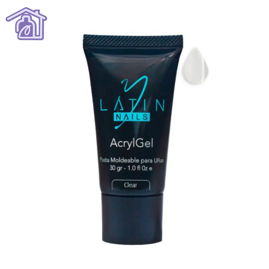 Acrygel Latin Nails 30 ml clear transparente en tubo para construcción y extensión profesional de uñas