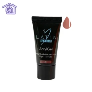 Acrygel Latin Nails 30 ml color nude beige cálido en tubo para construcción y extensión profesional de uñas