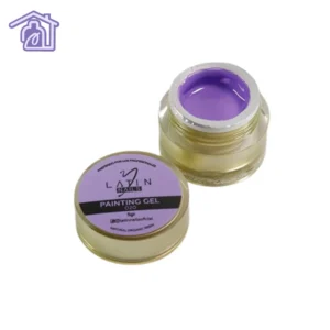 Gel de construcción para uñas color morado intenso en envase tipo tarro para manicure profesional