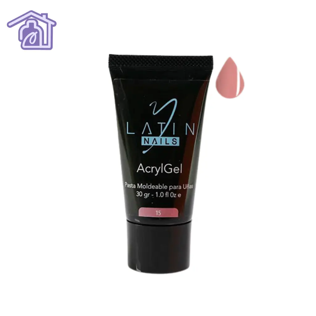 Acrygel Latin Nails 30 ml color rosa terracota suave en tubo para construcción y extensión profesional de uñas