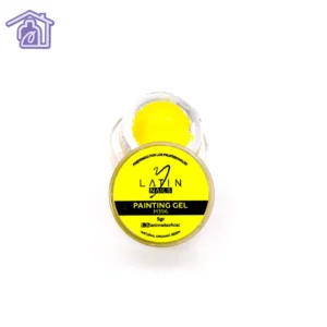 Gel de construcción para uñas color amarillo brillante en envase tipo tarro para manicure profesional