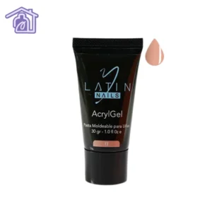 Acrygel Latin Nails tono 30 ml referencia 013 color nude durazno cálido en tubo para construcción y extensión profesional de uñas