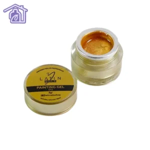 Gel de construcción para uñas color dorado metálico en envase tipo tarro para manicure profesional