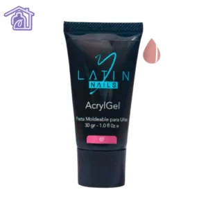 Acrygel Latin Nails tono 30 ml referencia 07 color rosa fucsia suave en tubo para construcción y extensión profesional de uñas