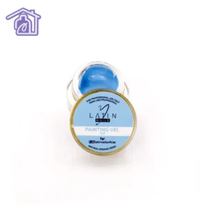 Gel de construcción para uñas color azul claro translúcido en envase tipo tarro para manicure profesional