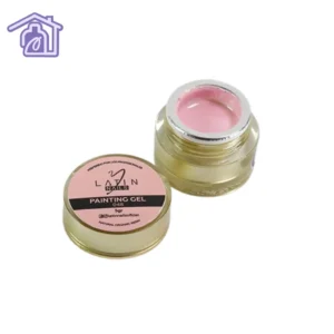 Gel de construcción para uñas color nude rosado en envase tipo tarro para manicure profesional