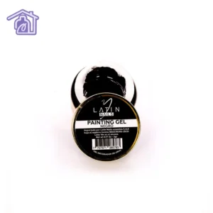 Gel de construcción para uñas color negro sólido en envase tipo tarro para manicure profesional