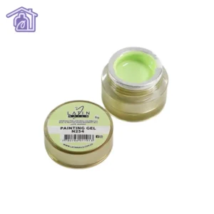 Gel de construcción para uñas color verde neón en envase tipo tarro para manicure profesional