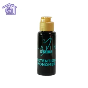 Líquido de retención para uñas 70 ml en botella negra con tapa dorada para uso profesional