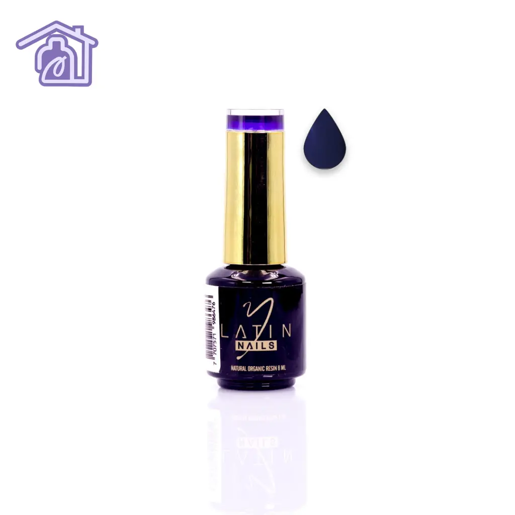 Esmalte gel Latin Nails 8 ml referencia 2285 color azul eléctrico profundo en botella con aplicador para manicure profesional