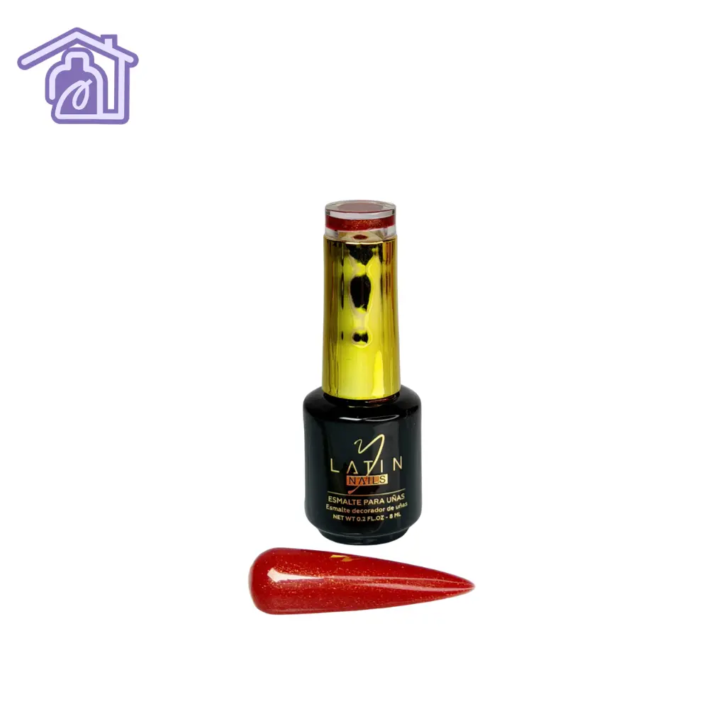 Esmalte gel para uñas 8 ml color rojo intenso en botella con aplicador para manicure profesional