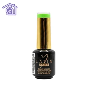 Esmalte gel para uñas 8 ml color verde neón en botella con aplicador para manicure profesional