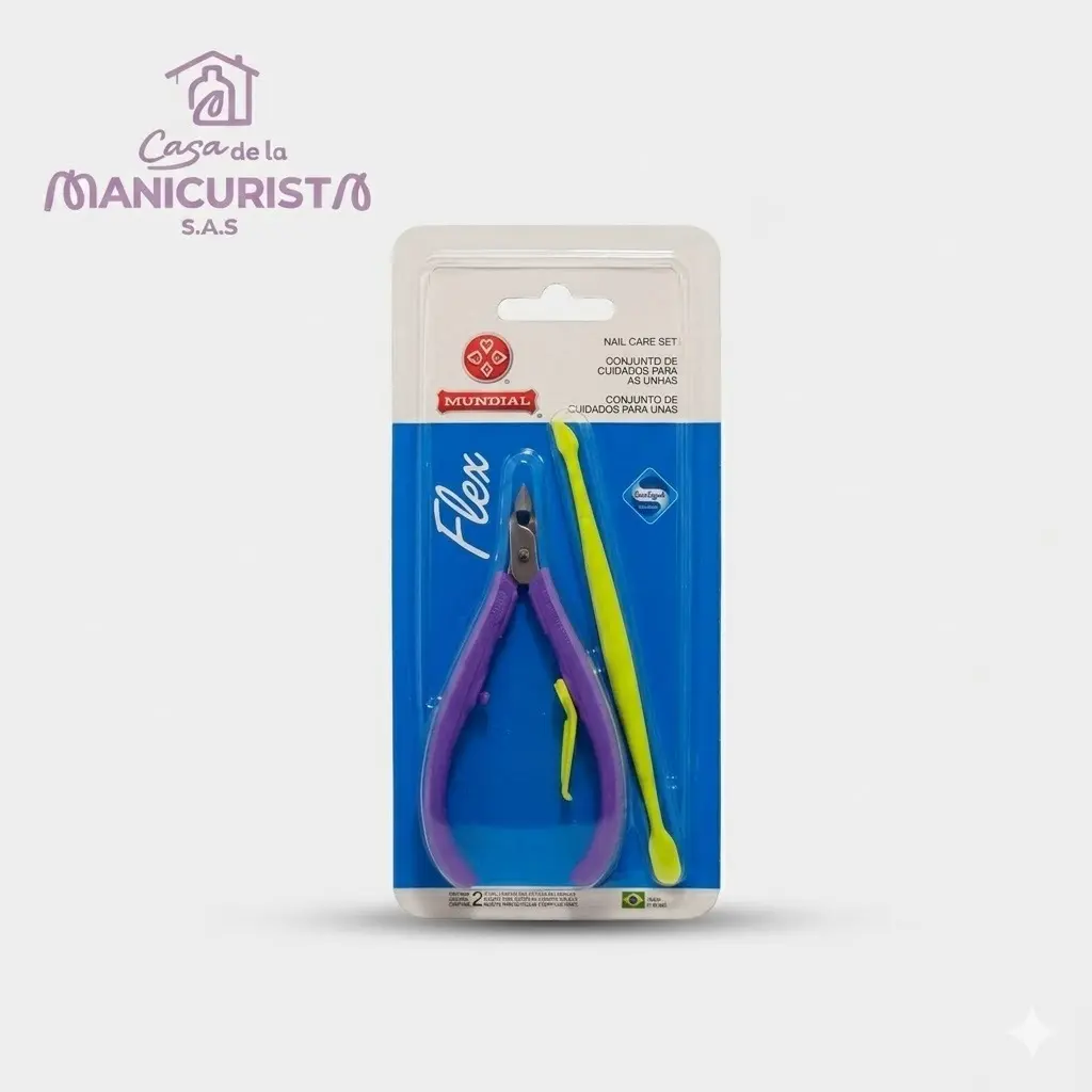 CORTA CUTICULA FLEX + ESPATULA MUNDIAL REF168FL
