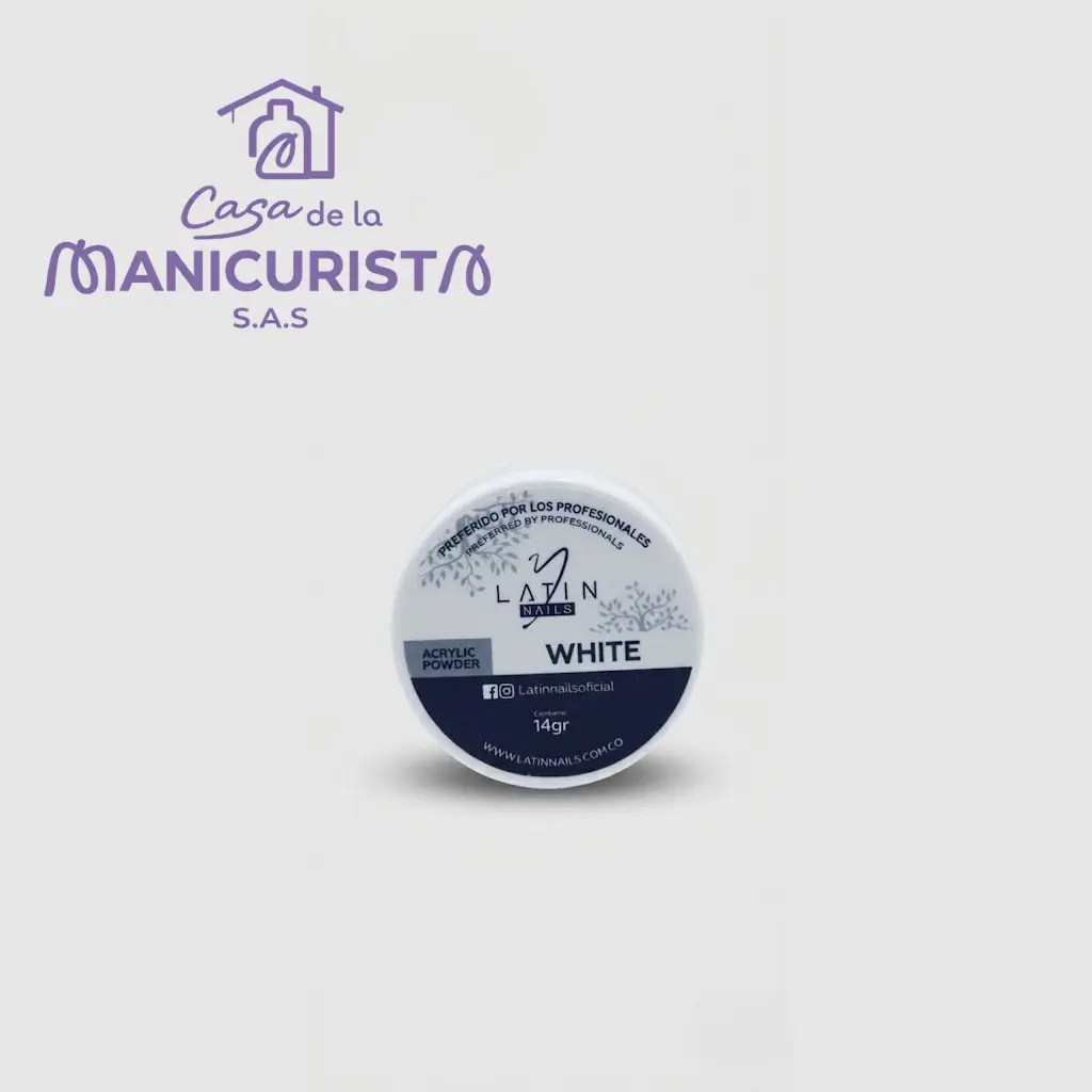 POLVO ACRILICO WHITE LATIN NAILS 14G