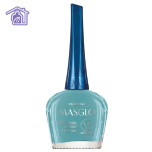 Esmalte tradicional Masglo Indomable color turquesa aqua brillante con acabado profesional para manicure y pedicure