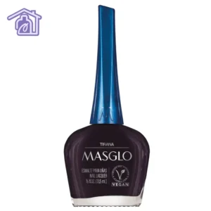 Esmalte tradicional Masglo color morado oscuro con acabado brillante para manicure y pedicure profesional
