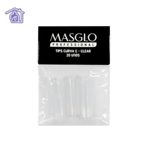 Tips press on soft gel clear Masglo transparentes para extensión y construcción profesional de uñas con acabado natural