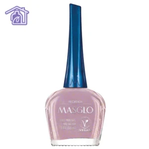 Esmalte tradicional Masglo color lila perlado suave con acabado brillante para manicure y pedicure profesional