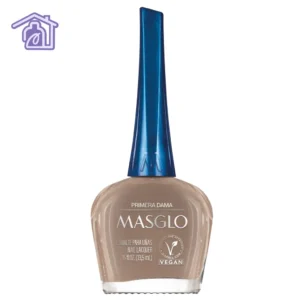 Esmalte tradicional Masglo Primera Dama color beige taupe con acabado brillante para manicure y pedicure profesional