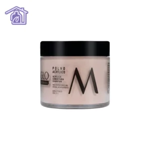 Polvo acrílico cobertura champagne Masglo para construcción y extensión profesional de uñas acrílicas con acabado natural y elegante