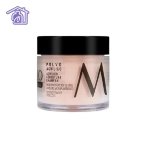 Polvo constructor champagne Masglo para construcción y extensión profesional de uñas acrílicas con tono nude cálido y acabado natural
