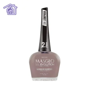 Esmalte gel evolution Masglo Paciente color taupe grisáceo con acabado brillante y larga duración para manicure profesional