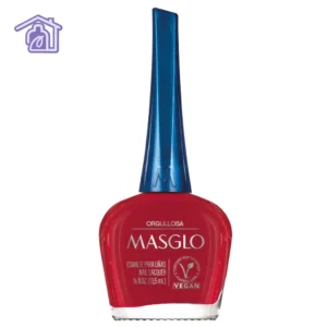 Esmalte tradicional Masglo Orgullosa color rojo intenso con acabado brillante para manicure y pedicure profesional