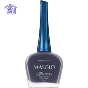 Esmalte tradicional Masglo Ostentosa color azul grisáceo oscuro con acabado brillante para manicure y pedicure profesional