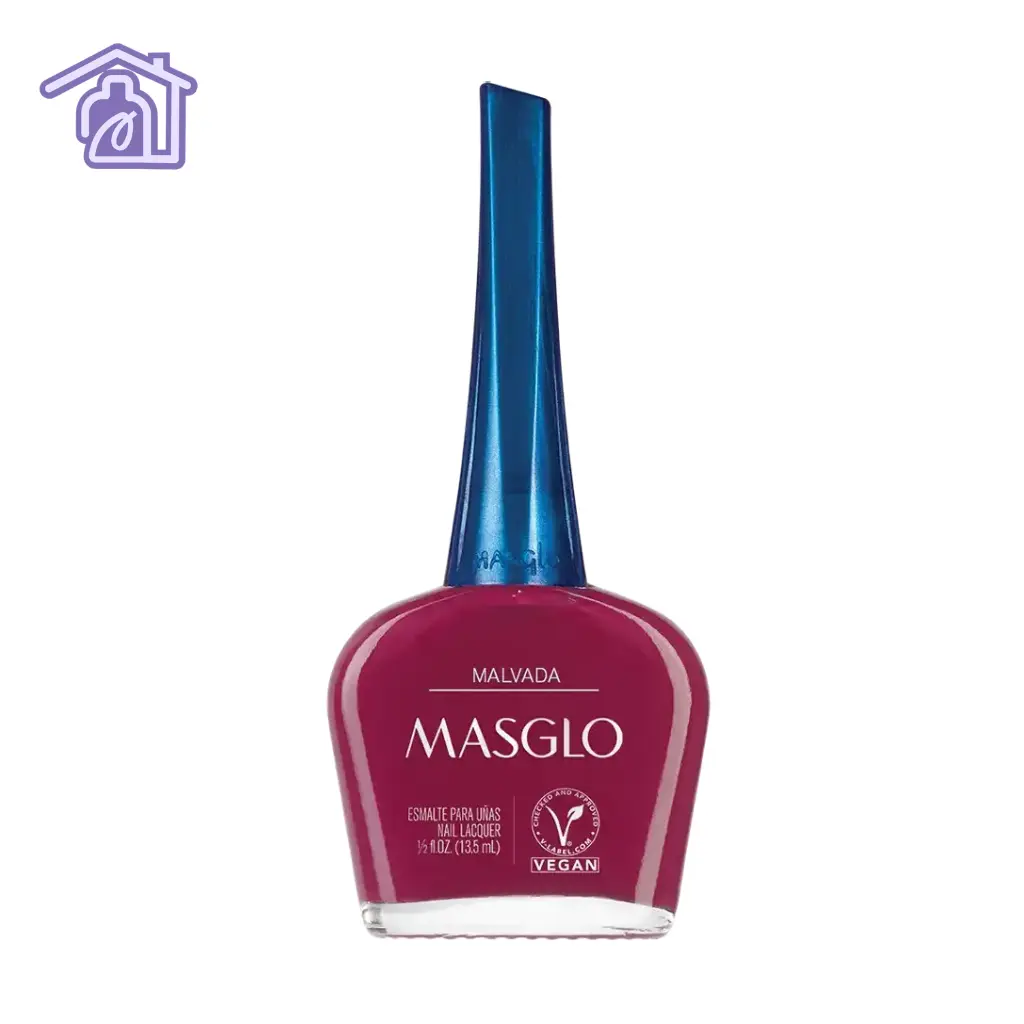 Esmalte tradicional Masglo Malvada color fucsia oscuro con acabado brillante para manicure y pedicure profesional