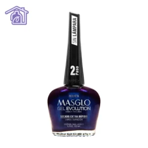 Esmalte Gel Evolution efecto gel Inquieta de Masglo en presentación de 13,5 ml color azul violeta oscuro con acabado brillante