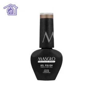 Esmalte semipermanente Masglo Primera Dama color beige nude claro con acabado brillante en gel polish profesional.