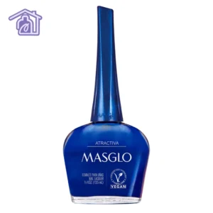 Frasco de esmalte de uñas Masglo línea tradicional gama azul color Atractiva acabado perlado de 13,5 ml
