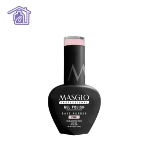 Frasco de base Rubber Pink Masglo profesional Gel Polish de 14 ml para esmaltado semipermanente, nivelación y refuerzo de la uña natural.