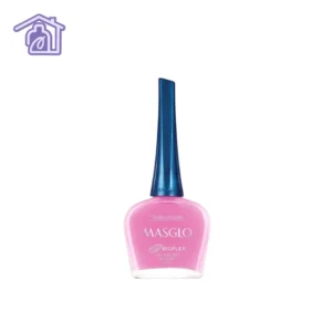 Frasco de esmalte de uñas Masglo línea tradicional color Trabajadora de 13,5 ml con acabado cremoso de la gama rosado.