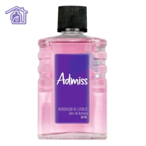 Frasco de removedor de esmalte Admiss línea tradicional sin acetona de 50 ml.