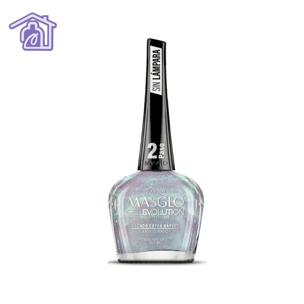 Esmalte traslúcido Masglo Glaseado color blanco iridiscente con brillo perlado