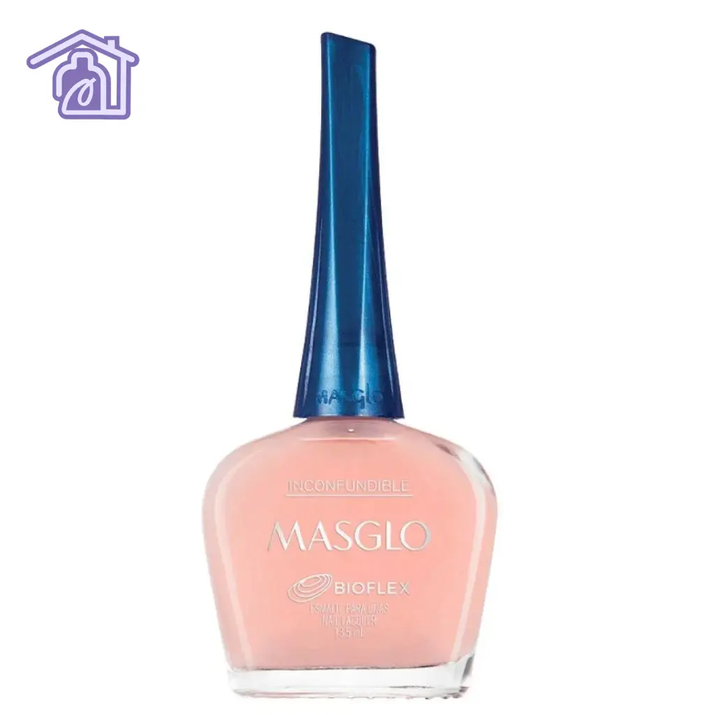 Esmalte tradicional Masglo Inconfundible color nude rosado pastel con acabado brillante