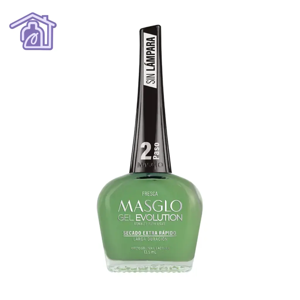 Esmalte Masglo Evolution tono Fresca de 13,5 ml efecto gel de secado rápido sin lámpara.
