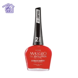 Esmalte Masglo Evolution tono Fufurufa de 13,5 ml efecto gel cremoso en gama de color rojo.