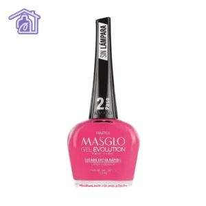 Esmalte Masglo Evolution tono Fanática de 13,5 ml efecto gel de larga duración en gama rosa.