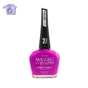 Frasco de esmalte de uñas efecto gel Masglo línea Evolution color fucsia Dinámica acabado cremoso de 13,5 ml.