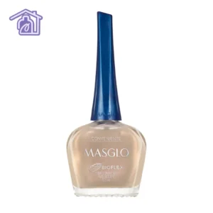 Frasco de esmalte de uñas Masglo línea tradicional gama blanco color Conveniente acabado perlado de 13,5 ml.
