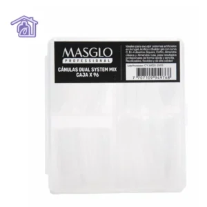 aja de cánulas Dual System Mix Masglo de 96 unidades para extensión y moldeado de uñas.