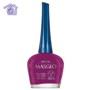 Frasco de esmalte de uñas Masglo línea tradicional gama rosado color Amistosa acabado cremoso de 13,5 ml.